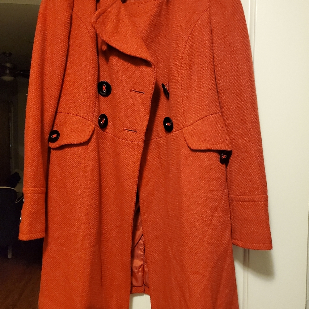 Orange Wool Peacoat